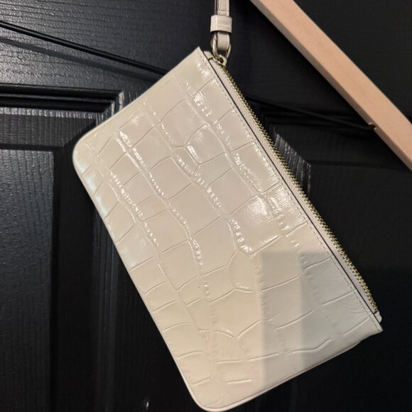 Coach Croc Embossed Wristlet with Gold Accents - Picture 3 of 3